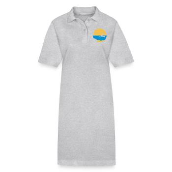 île des palmiers vacances vacances soleil plage natation - Robe polo bio PAIGER Stanley/Stella Femme - gris chiné - Devant