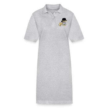 Smiley-Hut Monokel Schnurrbart Melone - Stanley/Stella Frauen Bio-Polokleid PAIGER - Grau meliert - Vorne