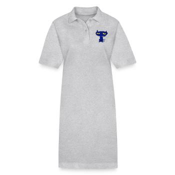 chat bleu triste - Robe polo bio PAIGER Stanley/Stella Femme - gris chiné - Devant