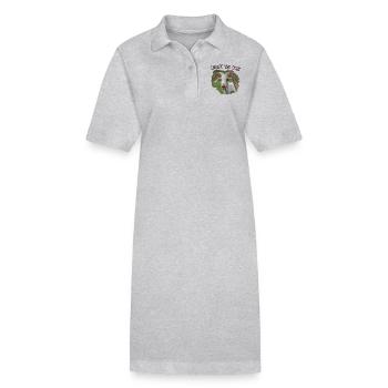 Carmen the goat Ziege Parodie die Geissens - Stanley/Stella Frauen Bio-Polokleid PAIGER - Grau meliert - Vorne