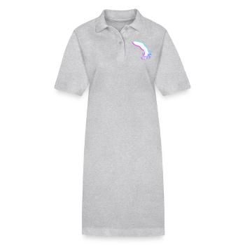 Pieuvre 3D Illusion Design Cool Bleu Rouge Cyan Rose - Robe polo bio PAIGER Stanley/Stella Femme - gris chiné - Devant