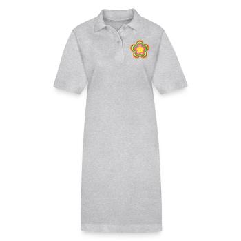Flower Power Design - Stanley/Stella Frauen Bio-Polokleid PAIGER - Grau meliert - Vorne