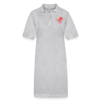 Tintenfisch - Stanley/Stella Frauen Bio-Polokleid PAIGER - Grau meliert - Vorne