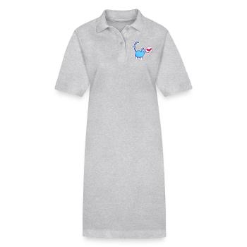 les chats aiment - Robe polo bio PAIGER Stanley/Stella Femme - gris chiné - Devant