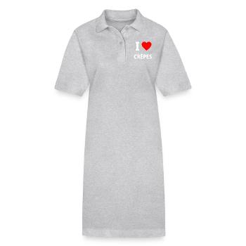I Love Crepes Geschenk Geburtstag Tshirt - Stanley/Stella Frauen Bio-Polokleid PAIGER - Grau meliert - Vorne