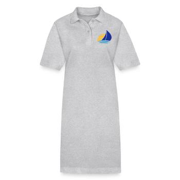 soleil voile logo conception bateau à voile bateau - Robe polo bio PAIGER Stanley/Stella Femme - gris chiné - Devant