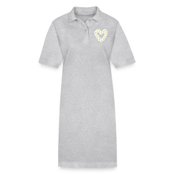 Herz Gänseblume Gänseblümchen Herzlich - Stanley/Stella Frauen Bio-Polokleid PAIGER - Grau meliert - Vorne