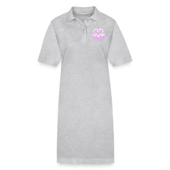 Herzflamingos | Flamingo-Herz - Stanley/Stella Frauen Bio-Polokleid PAIGER - Grau meliert - Vorne