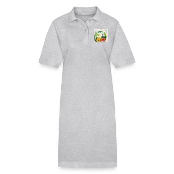 Des légumes joyeux - Robe polo bio PAIGER Stanley/Stella Femme - gris chiné - Devant