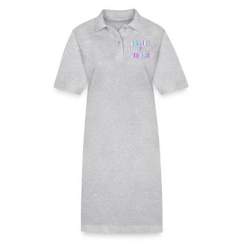 Individuelles Design Fun Spruch - Stanley/Stella Frauen Bio-Polokleid PAIGER - Grau meliert - Vorne