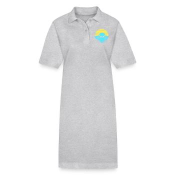 Oktopus Meer Sonnenuntergang Strand Urlaub Linien - Stanley/Stella Frauen Bio-Polokleid PAIGER - Grau meliert - Vorne