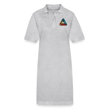 Penrose Dreieck optische Illusion farbig gemustert - Stanley/Stella Frauen Bio-Polokleid PAIGER - Grau meliert - Vorne