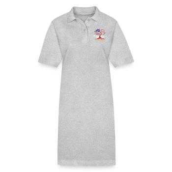 American German - Stanley/Stella Frauen Bio-Polokleid PAIGER - Grau meliert - Vorne