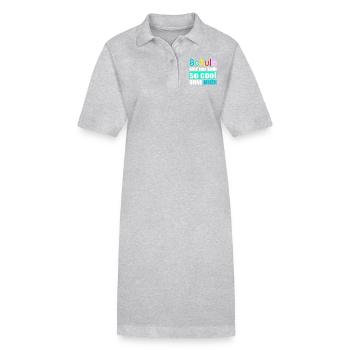 Schule Einschulung Schulbeginn cooler Spruch - Stanley/Stella Frauen Bio-Polokleid PAIGER - Grau meliert - Vorne
