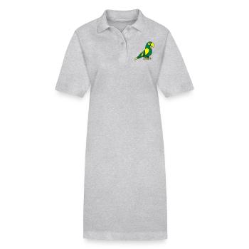perroquet doux - Robe polo bio PAIGER Stanley/Stella Femme - gris chiné - Devant