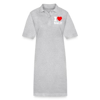 I love salt - Stanley/Stella PAIGER Organic Women’s Polo Dress - heather grey - Front