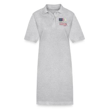 Louisiana Vereinigte Staaten Vintage Souvenir - Stanley/Stella Frauen Bio-Polokleid PAIGER - Grau meliert - Vorne