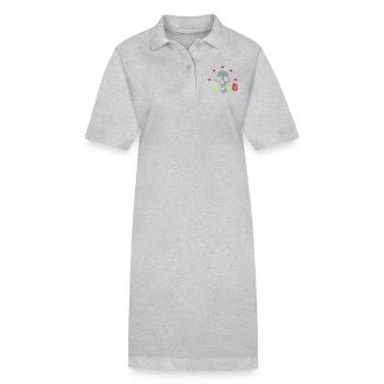 death_rose_092011_d_3c - Stanley/Stella PAIGER Organic Women’s Polo Dress - heather grey - Front