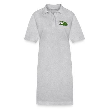 Crocodile Nile Crocodile Alligator Reptile Gift - Stanley/Stella PAIGER Organic Women’s Polo Dress - heather grey - Front