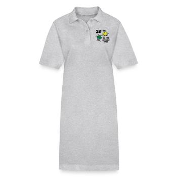 Geburtstag 30, Eulen am Drahtseil, rund - Stanley/Stella Frauen Bio-Polokleid PAIGER - Grau meliert - Vorne