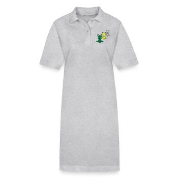 Relaxation de grenouille yoga méditation - Robe polo bio PAIGER Stanley/Stella Femme - gris chiné - Devant