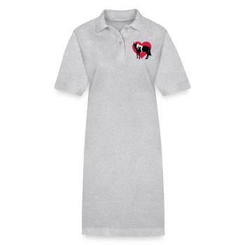 Reiterin und Pferd - Stanley/Stella Frauen Bio-Polokleid PAIGER - Grau meliert - Vorne