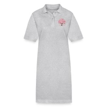 Arbre et pétales de fleurs de cerisier - Robe polo bio PAIGER Stanley/Stella Femme - gris chiné - Devant