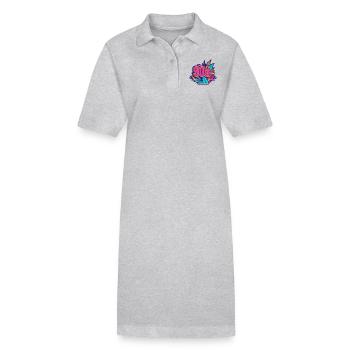 90s Logo - Stanley/Stella Frauen Bio-Polokleid PAIGER - Grau meliert - Vorne