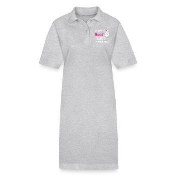 Hundeliebhaber Hundeschule Spruch Erziehung - Stanley/Stella Frauen Bio-Polokleid PAIGER - Grau meliert - Vorne