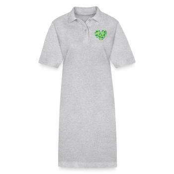 Irland Kleeblatt - Stanley/Stella Frauen Bio-Polokleid PAIGER - Grau meliert - Vorne