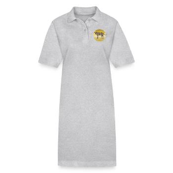 Leopard predator big cat cat - Stanley/Stella PAIGER Organic Women’s Polo Dress - heather grey - Front