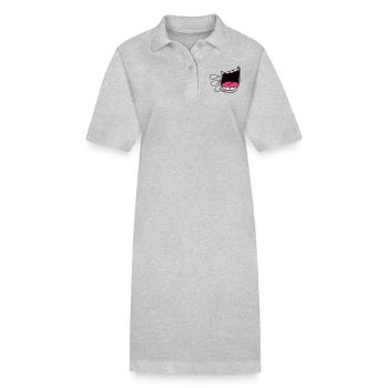 mund schreien brüllen - Stanley/Stella Frauen Bio-Polokleid PAIGER - Grau meliert - Vorne