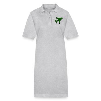 avion militaire vert - Robe polo bio PAIGER Stanley/Stella Femme - gris chiné - Devant