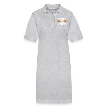 I Can't It's Hay Season Hay Baling Straw Bale - Stanley/Stella PAIGER Organic Women’s Polo Dress - heather grey - Front