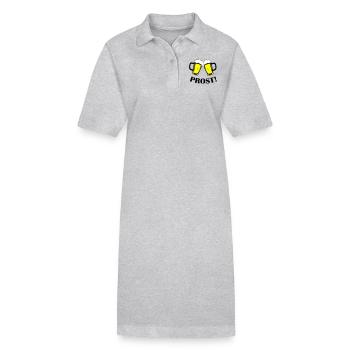 bier prost - Stanley/Stella Frauen Bio-Polokleid PAIGER - Grau meliert - Vorne