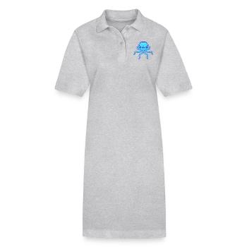 Pieuvre, pieuvre, pieuvre, céphalopode, mauvais œil - Robe polo bio PAIGER Stanley/Stella Femme - gris chiné - Devant