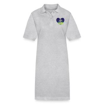 Outer space heart - Stanley/Stella PAIGER Organic Women’s Polo Dress - heather grey - Front