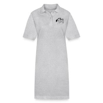 Two Horses - Stanley/Stella PAIGER Organic Women’s Polo Dress - heather grey - Front