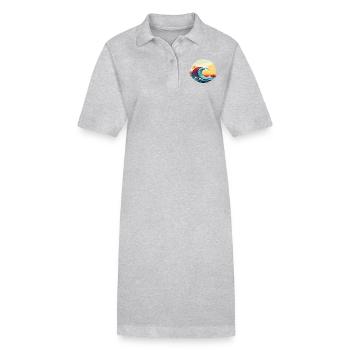Brandungswelle - Stanley/Stella Frauen Bio-Polokleid PAIGER - Grau meliert - Vorne