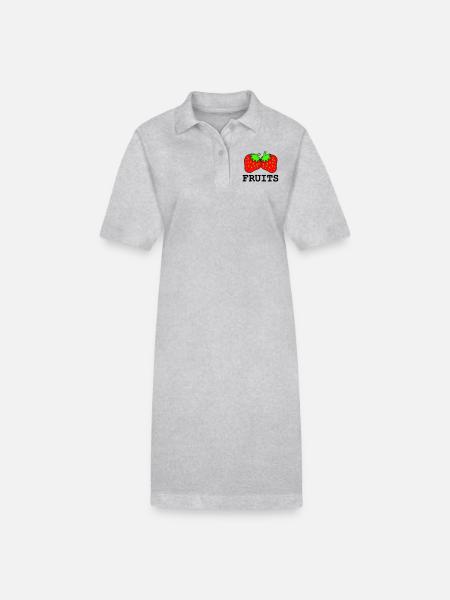erdbeeren - Stanley/Stella Frauen Bio-Polokleid PAIGER - Grau meliert