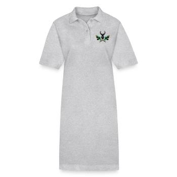 Hirsch Geweih Eiche Logo 3farbig - Stanley/Stella Frauen Bio-Polokleid PAIGER - Grau meliert - Vorne