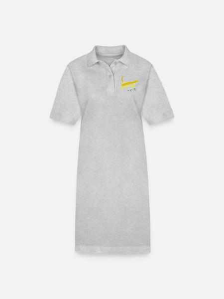 Katze Streifen - Stanley/Stella Frauen Bio-Polokleid PAIGER - Grau meliert