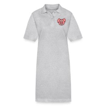Méchant cochon - Robe polo bio PAIGER Stanley/Stella Femme - gris chiné - Devant