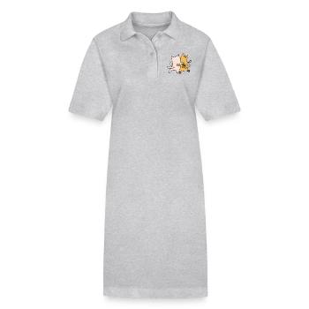 Amis des chats - Robe polo bio PAIGER Stanley/Stella Femme - gris chiné - Devant