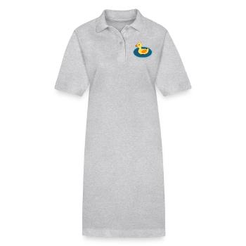 Kawaii Chibi Kawaii Ente Kawaii Entchen - Stanley/Stella Frauen Bio-Polokleid PAIGER - Grau meliert - Vorne