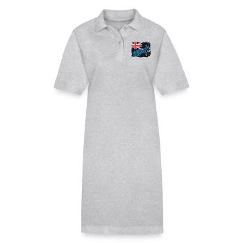 New Zealand Aotearoa Kiwi 11 - Stanley/Stella PAIGER Organic Women’s Polo Dress - heather grey - Front