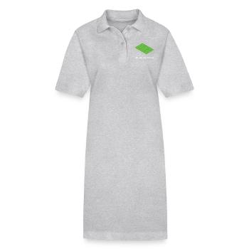Fußball Platz grün lustiger Spruch - Stanley/Stella Frauen Bio-Polokleid PAIGER - Grau meliert - Vorne