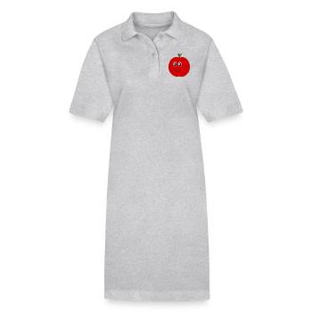 Kawaii Apfel Kawaii Früchte Kawaii Obst - Stanley/Stella Frauen Bio-Polokleid PAIGER - Grau meliert - Vorne