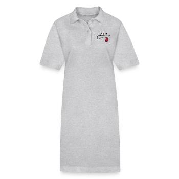 Drôle de bande dessinée Visage Langue Sortir - Robe polo bio PAIGER Stanley/Stella Femme - gris chiné - Devant