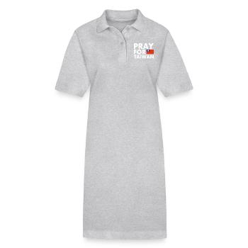 Pray for taiwan - Stanley/Stella Frauen Bio-Polokleid PAIGER - Grau meliert - Vorne